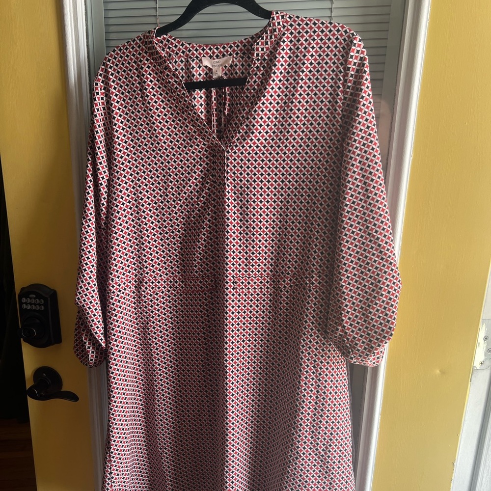 Como Vintage | Diamond pattern | Chiffon 3/4 Sleeve | Dress Size M